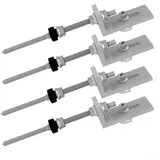 HpLive 200MM 4 Sets Stabschraube mit L-Winkel,M10 Stockschraube mit L-Winkel Solar PV Trapezblech Dachbefestigung