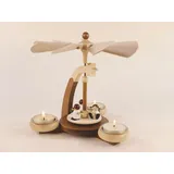 Kunsthandwerk Ullrich Original Ullrich Kunsthandwerk Design-Teelichtpyramide Engel weiß