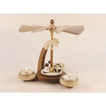 Kunsthandwerk Ullrich Original Ullrich Kunsthandwerk Design-Teelichtpyramide Engel weiß