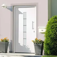 Tidyard Aluminium PVC Haustür Weiß 110x210 cm mit 5-Fach Sicherheitsschloss und Isolierverglasung für sicheres und energieeffizientes Wohnen in Einfamilienhäusern und Wohnungen
