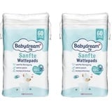 Babydream Wattepads, 100% Baumwolle, 2er Pack (2 x 60 st)