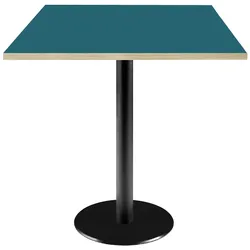 Restootab Tisch Rome 70x70cm - Modell Blau Prusse mit Holzimitatkanten