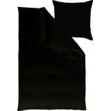 Curt Bauer Uni Mako-Satin schwarz 200 x 200 cm + 2 x 80 x 80 cm
