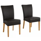 Home Affaire Esszimmerstuhl »Queen Polsterstuhl BESTSELLER«, (Set), 6 St., Kunstleder, verschiedene Bezüge, Gestell Massivholz braun (dunkelbraun, eichefarben),