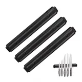 Relaxdays Magnetleiste Messer, 3er Set, 33 cm lang, Kunststoff, magnetischer Messerhalter, Messer & Werkzeug, schwarz