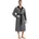 Herrenbademantel ideal für Sauna Spa Hotelbademantel Morgenmantel Langform Leichtfrottier Kapuze Gürtel Streifen für Herren gestreift S-4XL grau XL 125 cm