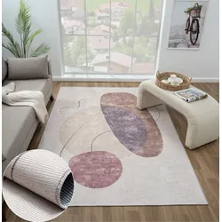 Teppich "Owen Lagerräumung", bunt (creme,bunt), B:160cm H:10mm L:230cm, Polyester, MYFLAIR MÖBEL & ACCESSOIRES, Teppiche, bedruckt, modernes Design, In- & Outdoor geeignet, waschbar