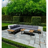Garden Pleasure Gartenlounge-Set, Lounge-Gruppe »MERIDA«, 1 Ecklounge, Tisch LxB: 110x65 cm braun|grau|schwarz