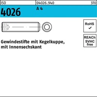 Industrial Quality Supplies ISO 4026 Gewindestifte mit Kegelkuppe &