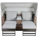 Greemotion Loungesofa Capri grau Kunststoff, Metall, 5-teilig