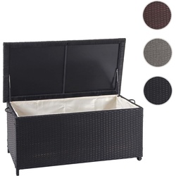 Poly-Rattan Kissenbox HWC-D88, Gartentruhe Auflagenbox Truhe ~ Premium schwarz, 51x100x50cm 170l