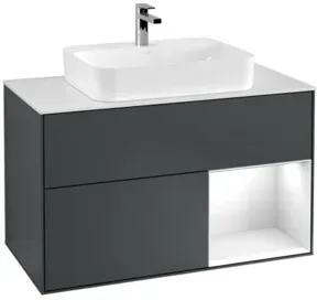 V&B Waschtischunterschrank Finion 100, Pl w m, Rg r g w Lac, md bl. m Lac