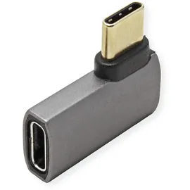 Roline USB4 Gen 3x2 Adapter Typ C ST/BU, Aluminium, 90°, flach, silberfarben