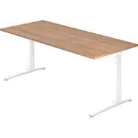Hammerbacher Schreibtisch C-Fuß 180x80 Nussbaum / Weiß