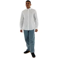 Tommy Jeans Herren Dm0dm20875 Langarmhemd Reg Leinen off-white M