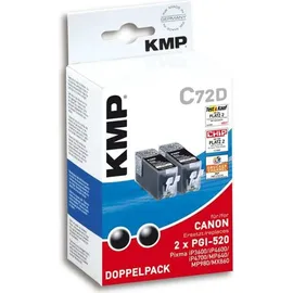 KMP C72 kompatibel zu Canon PGI-520BK schwarz 2er Pack (1508,0021)