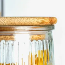 Excellent Houseware Glasbehälter 11 x 11 x 21,2 cm 1-tlg. braun transparent