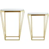 Beliani Beistelltisch 2er Set Sierra Glas Gold