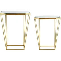 Beliani Beistelltisch 2er Set Sierra Glas Gold