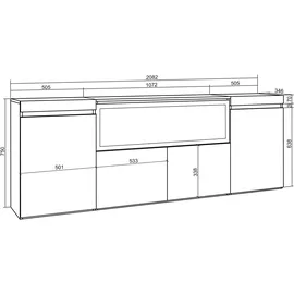 SKRAUT HOME Sideboard 210x35x75 beige
