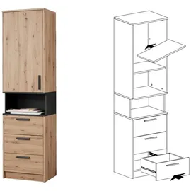 marmex möbel Eckschrank Grant 15 0 x 0 x 0 cm Braun/Schwarz