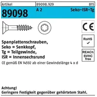 Reyher Spanplattenschraube R 89098 SEKO ISR TG 4,5x 40-T20