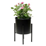 DanDiBo Ambiente DanDiBo Blumenhocker mit Topf Metall Schwarz 32 cm Blumenständer 96153 Blumensäule Modern Pflanzenständer Pflanzenhocker