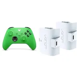 Xbox Wireless Controller – Velocity Green+Venom Doppelpack mit wiederaufladbarem Akku Controller - Weiß Series X & S One