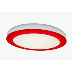 Rutec Projekt LED Wand- und Deckenleuchte ASCAR DALI, IP20, Ø 33.5cm, 230V, CRI80, DALI dimmbar, Stahl / Acryl, 16W 3000K, rot RUP-PBE151