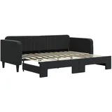 vidaXL Tagesbett Ausziehbar Schwarz 90x200 cm Samt1881986