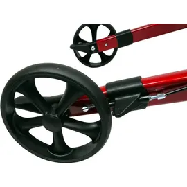 FabaCare Leichtgewichtrollator Leopard faltbar Rot