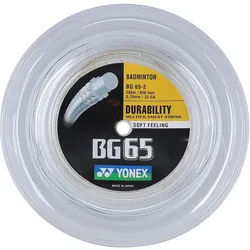 Yonex Badmintonsaite BG 65 0.70mm (Allround+Haltbarkeit) weiss 200m Rolle