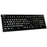 LogicKeyboard XL-Print Kabelgebunden Tastatur Deutsch, QWERTZ Schwarz Multimediatasten, USB-Hub,