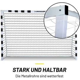 Dunlop Fußballtor Schwarz/Weiß 300 x 200 x 90 cm