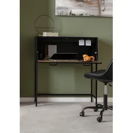 OTTO home Sekretär OTTO HOME "Rocco", schwarz (schwarz, wildeiche), B:90cm H:100,5cm T:36,5cm, Sekretäre, Sekretär, Breite 90 cm,Klappe mit Magnet Verschluß