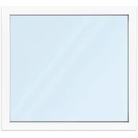 Fenster 120x110 cm, Kunststoff Profil aluplast IDEAL® 4000, Weiß, 1300x1100 mm, einteilig festverglast, 2-fach Verglasung, individuell konfigurieren