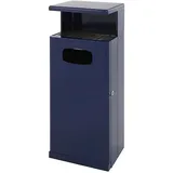kaiserkraft Abfallsammler mit Ascherdach, Aluminium, blau,
