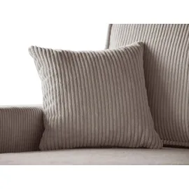 beautysofa Ecksofa HEKTOR poso2 Dunkelbeige , Breite der Ottomane 70 cm, mit Schlaffunktion - Beige