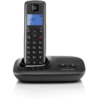 Motorola T411+ Schnurlostelefon - Rufnummernanzeige, Freisprechfunktion, DECT Telefon mit Display - Schwarz