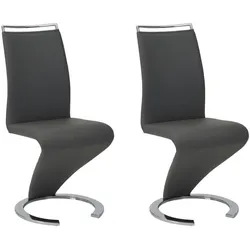 Stuhl Freischwinger 2er-Set - Kunstleder - Schwarz - TWIZY
