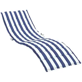 vidaXL Sonnenliegen Auflage 200 x 60 x 5 cm blau weiß gestreift 1 St.