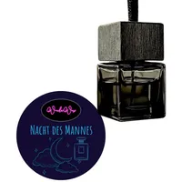 wonderwax Auto Duft Quadratisch schwarz-schwarz 8 ml|Nacht des Mannes|Innenraum Deko Parfüm Car Scent Baum Geruch Luxus Aufhänger