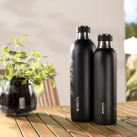 Brita sodaTRIO Edelstahlflasche schwarz groß – -Hilfsmittel Karbonisiererflasche (118440)