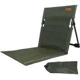 predolo Klappbarer Strandstuhl mit Rückenstütze, Stadionsitz, Strandliege, Faltbarer Stuhl, Strandbodenstuhl für Sportveranstaltungen, Reisen, Rucksackreisen, GRÜN