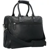 Dermata Aktentasche Leder 39 cm Laptopfach schwarz