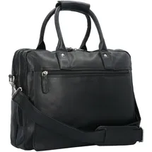 Dermata Aktentasche Leder 39 cm Laptopfach schwarz