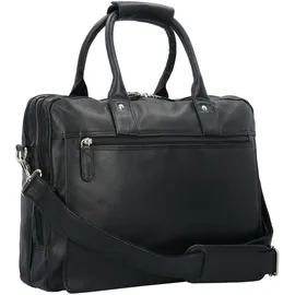 Dermata Aktentasche Leder 39 cm Laptopfach schwarz