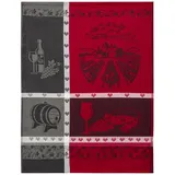 Ross Geschirrtuch Wein Grau - Bordeaux 50 x 70 cm