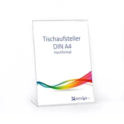 Tischaufsteller »L-Ständer« DIN A4 hoch, glasklarer PS-Kunststoff