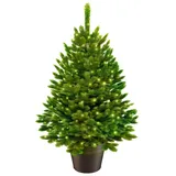 artitree Künstlicher Weihnachtsbaum Nordfichte im Topf LED 40 cm